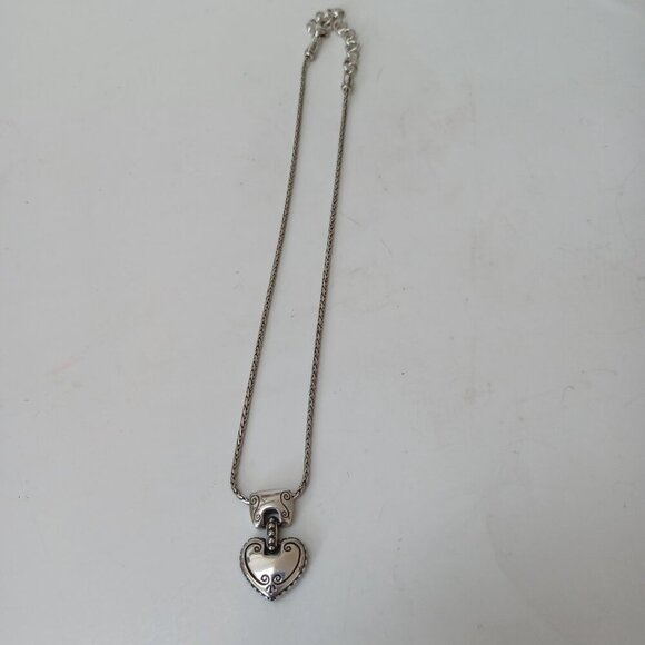 Brighton Silver Heart Necklace Pendant with Chain Cafe Au Lait - Picture 9 of 11